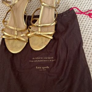 Kate Spade golden steal wedge/kitten heel.